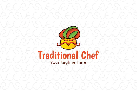 Traditional Chef - Turbanator Rajasthani Indian Person Face Stock Logo Template