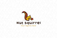 Nut Squirrel - Cute Little Animal Stock Logo Template