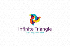 Infinite Triangle - Abstract Connecting Shapes Stock Logo Template