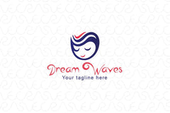Dream Waves - Sleeping Kid Stock Logo Template
