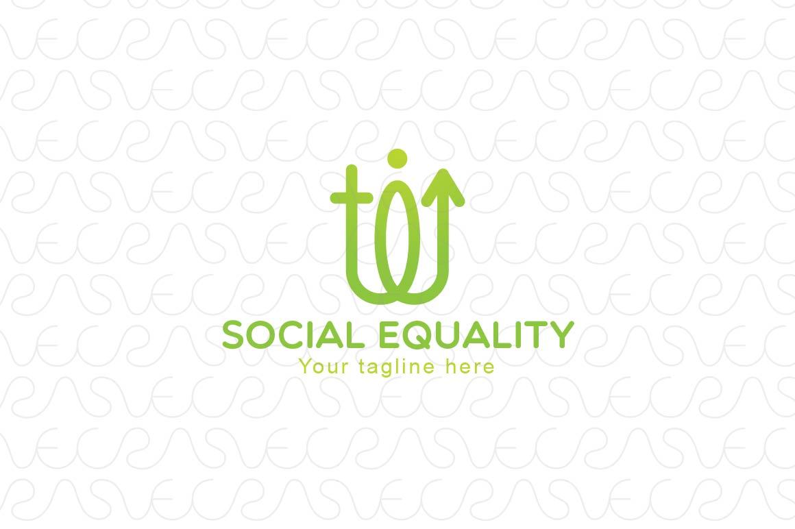 Social Equality - Male & Female Gender Iconic Abstract Stock Logo Template