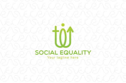 Social Equality - Male & Female Gender Iconic Abstract Stock Logo Template