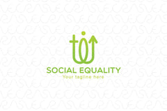 Social Equality - Male & Female Gender Iconic Abstract Stock Logo Template
