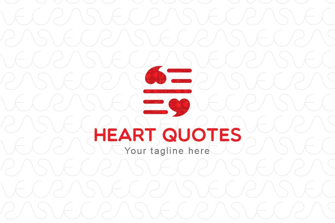 Heart Quotes - Simple Iconic Stock Logo Template for Authors, Poets & Love Apps