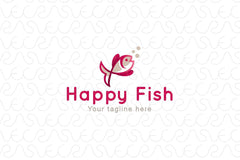 Happy Fish - Cute Water Creature Stock Logo Design