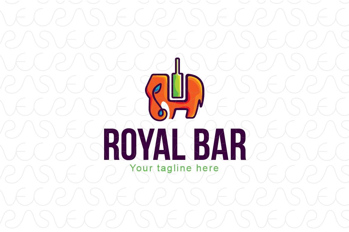 Royal Bar - Elephant Animal Stock Logo Template for Drinking Hubs & Restaurant