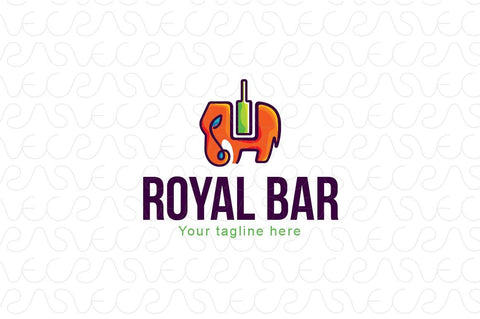 Royal Bar - Elephant Animal Stock Logo Template for Drinking Hubs & Restaurant