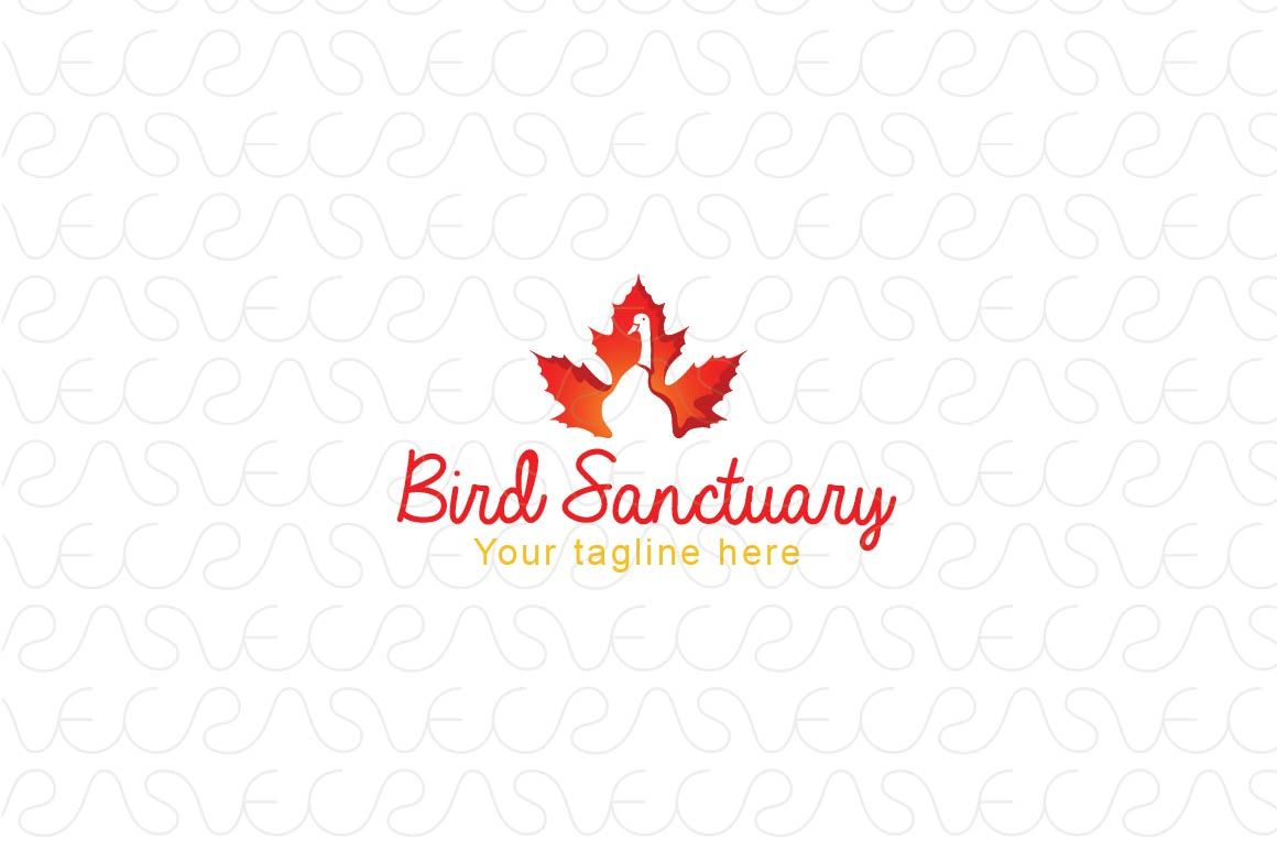 Bird Sanctuary - Goose and Maple Leaf Stock Logo Template
