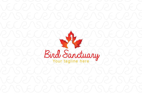 Bird Sanctuary - Goose and Maple Leaf Stock Logo Template