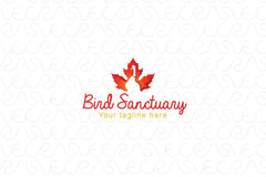 Bird Sanctuary - Goose and Maple Leaf Stock Logo Template