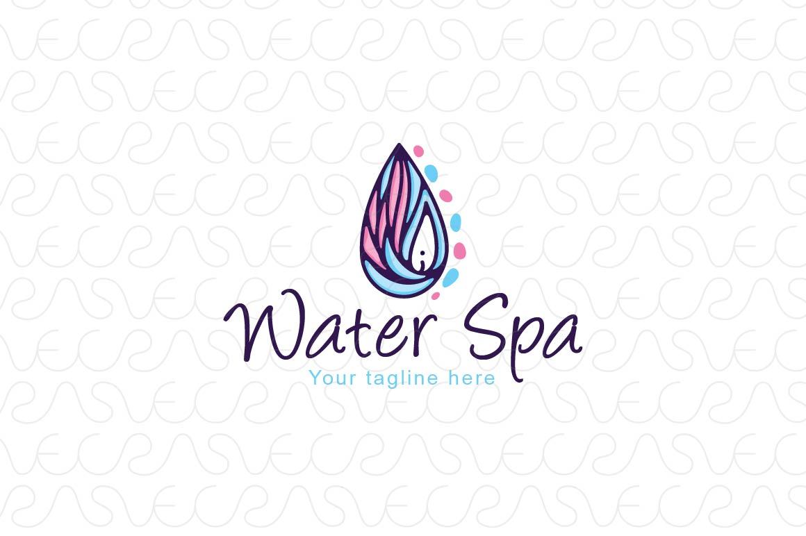 Water Spa - Creative Nature Drop Abstract Stock Logo Template