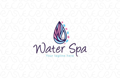 Water Spa - Creative Nature Drop Abstract Stock Logo Template