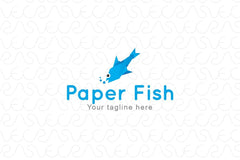 Paper Fish - Origami Water Creature Stock Logo Template
