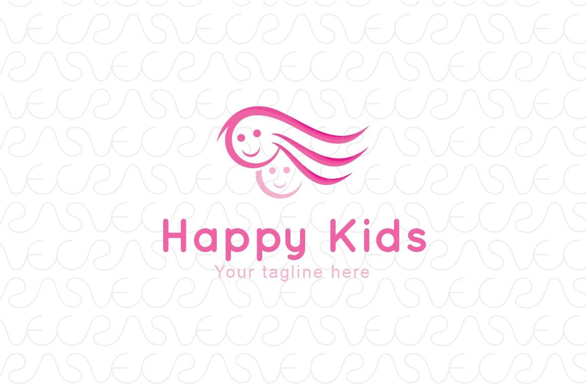 Happy Kids - Cute Children Stock Logo Template
