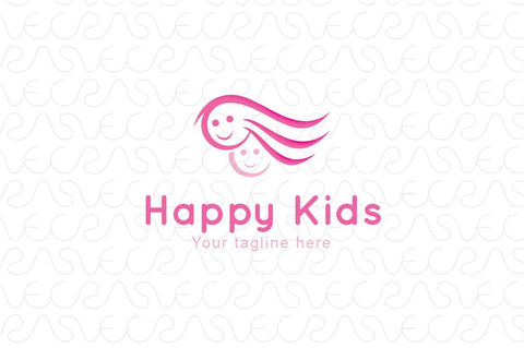 Happy Kids - Cute Children Stock Logo Template