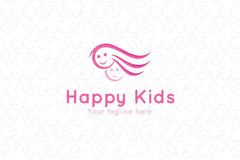 Happy Kids - Cute Children Stock Logo Template