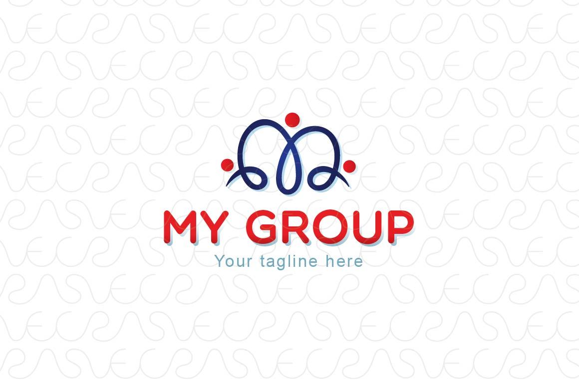 My Group - Alphabetic Letter " M " Compositional Iconic Stock Logo Template for Creative Community