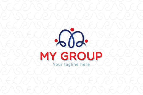 My Group - Alphabetic Letter " M " Compositional Iconic Stock Logo Template for Creative Community