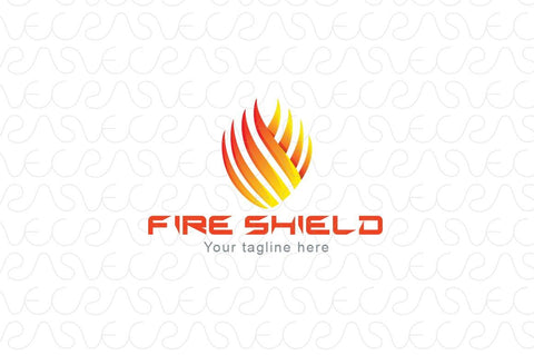 Fire Shield - Abstract Crest Stock Logo Template of Elements of Nature