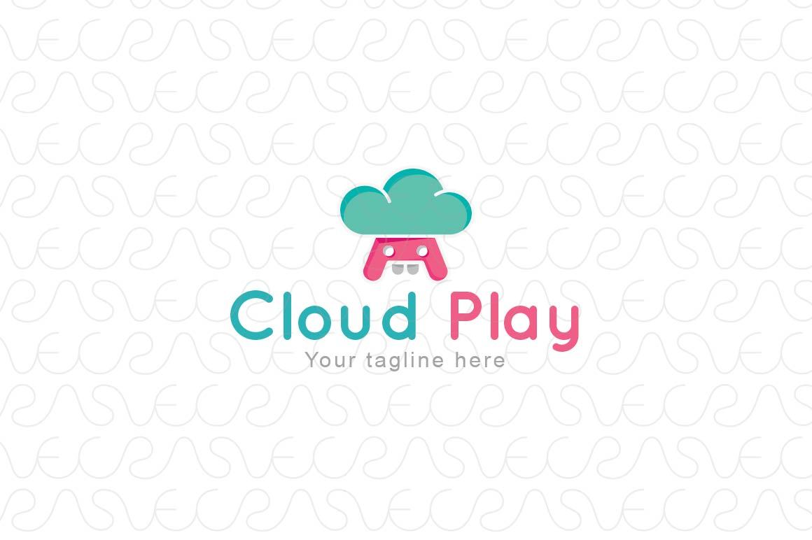 Cloud Play - Game Controller Stock Logo Template for Online Gaming App