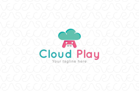 Cloud Play - Game Controller Stock Logo Template for Online Gaming App
