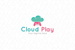 Cloud Play - Game Controller Stock Logo Template for Online Gaming App