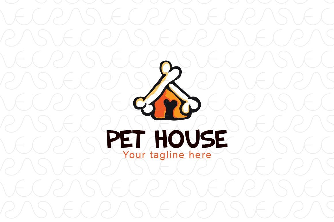 Pet House - Domestic Pet Care Stock Logo Template of Kennel