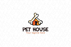 Pet House - Domestic Pet Care Stock Logo Template of Kennel