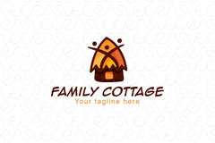 Family Cottage - Organic Shape Stock Logo Template Design