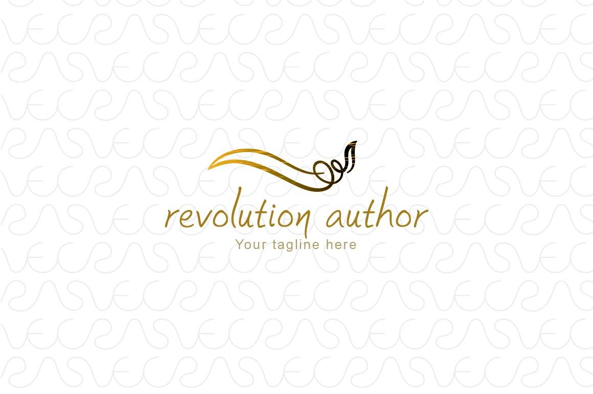 Revolution Author - Linear Brush Stock Logo Template