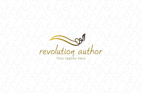 Revolution Author - Linear Brush Stock Logo Template