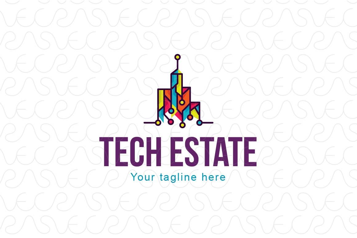 Tech Estate -  High Profile Property Projects Real Estate Stock Logo Template for Engineering & Builder Groups