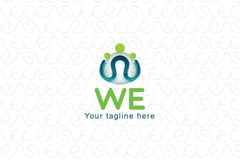 WE - Community / Group 3d Stock Logo Design Template