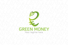 Green Money - Indian Rupee Icon Stock Logo Template for Financial Services
