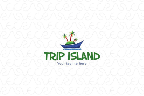 Trip Island -Vacations on Beach Stock Logo Template for Tour & Travel Agency