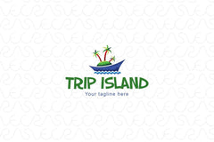 Trip Island -Vacations on Beach Stock Logo Template for Tour & Travel Agency 