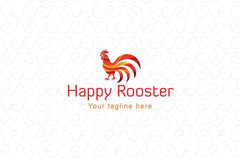 Happy Rooster - Cock Bird Stock Logo Template