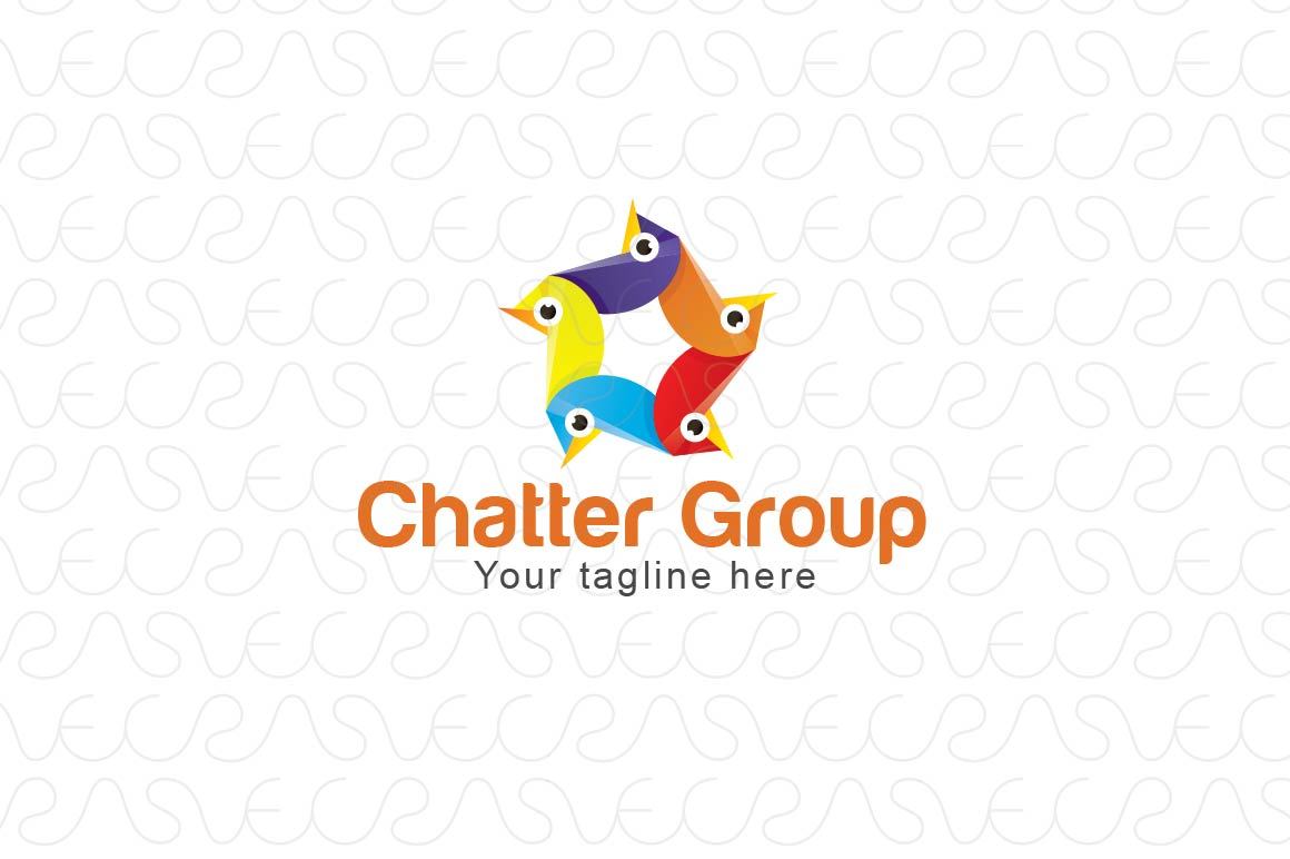 Chatter Group - Creative Bird Composition Stock Logo Template