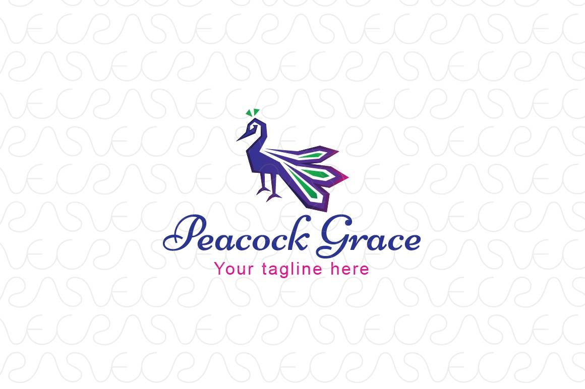 Peacock Grace - Graceful Bird Stock Logo Template
