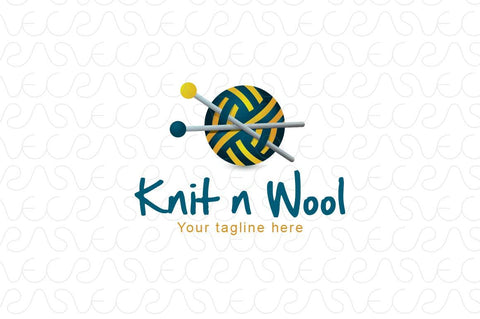 Knit n Wool - Yarn & Needles Stock Logo Template