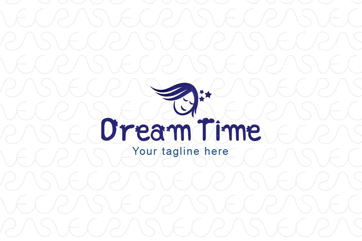 Dream Time - Sleeping Kid Stock Logo Template