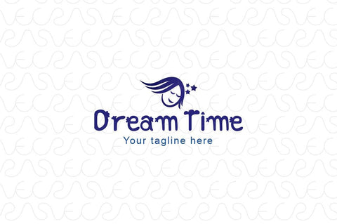 Dream Time - Sleeping Kid Stock Logo Template