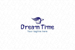 Dream Time - Sleeping Kid Stock Logo Template