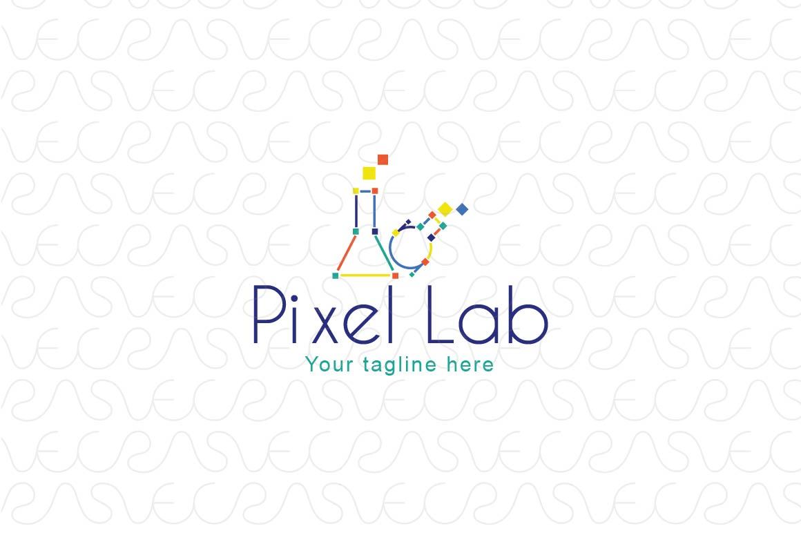 Pixel Lab - Vector Raster Graphic Laboratory Icon Stock Logo Template