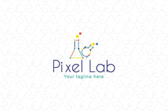 Pixel Lab - Vector Raster Graphic Laboratory Icon Stock Logo Template
