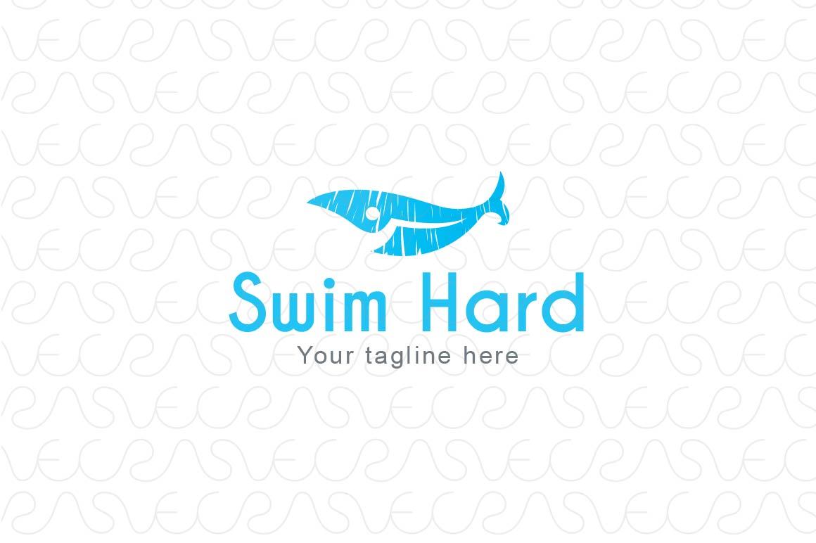 Swim Hard - Simple Abstract Stock Logo Template for Water Sports 