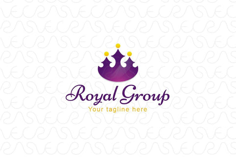 Royal Group - Abstract Crown Shape with Studs as Human Icons Stock Logo Template