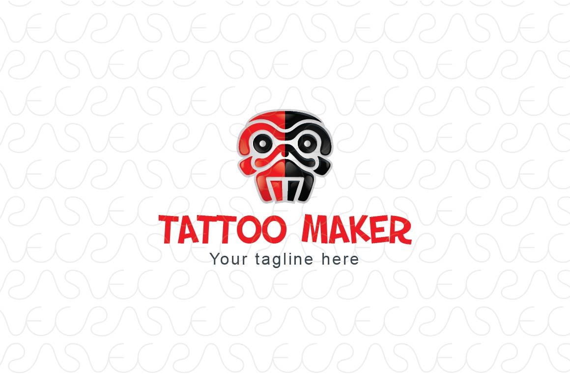 Tattoo Maker - Artistic Tribal Face Stock Logo Template