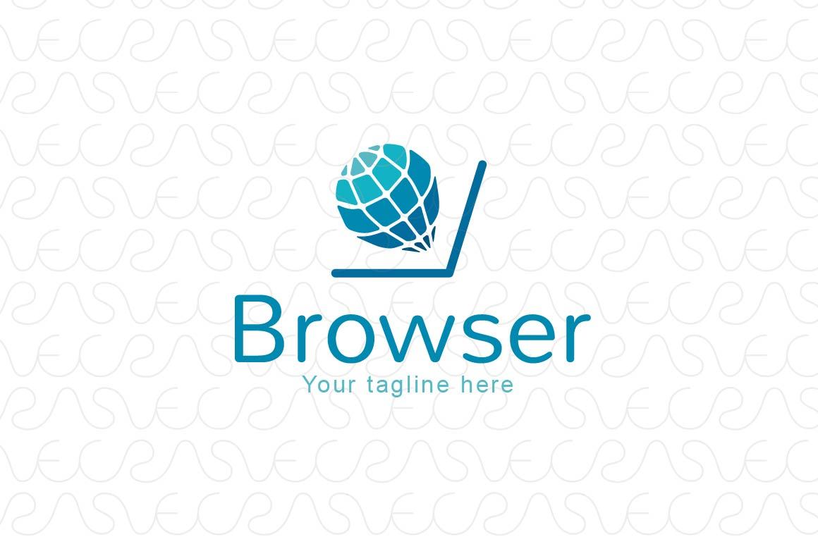 Browser - Globe & Desktop Iconic Stock Logo Template for Web & Online Services