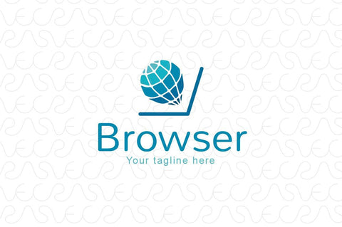 Browser - Globe & Desktop Iconic Stock Logo Template for Web & Online Services